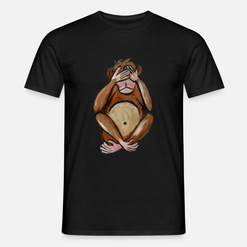 blinder Affe - blinder Affe - Blinder affe cieca - Männer T-Shirt - Schwarz