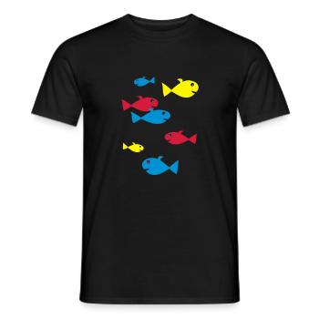 vecteur fisch - T-shirt homme - noir - Devant - AI Model Male 178 light (178cm)