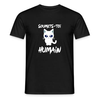 "Soumets-Toi Humain" - T-shirt homme - noir - Devant - AI Model Male 178 light (178cm)