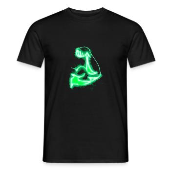 Strong arm bright glowing - Men's T-Shirt - black - Front - AI Model Male 178 light (178cm)