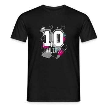 10. Geburtstag Personalisierbar Name Rückennummer - Männer T-Shirt - Schwarz - Vorne - AI Model Male 178 light (178cm)