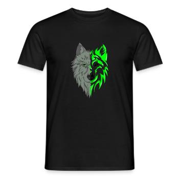 Logo loup - T-shirt homme - noir - Devant - AI Model Male 178 light (178cm)