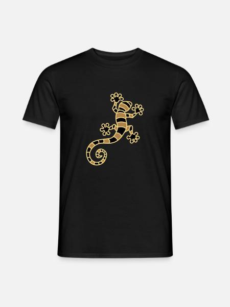 Tropical gecko three color print - Men's T-Shirt - black