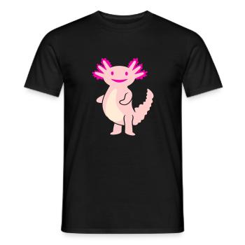Knuffiger Axolotl (3c, Kawaii Schwanzlurch) - Männer T-Shirt - Schwarz - Vorne - AI Model Male 178 light (178cm)