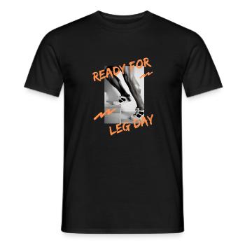 Bereit für den Beintag Original Bodybuilding Geschenk - Männer T-Shirt - Schwarz - Vorne - AI Model Male 178 light (178cm)