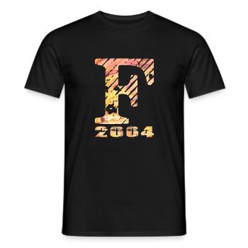 F 2004 Name Year of birth Gift - Men's T-Shirt - black - Front - AI Model Male 178 light (178cm)