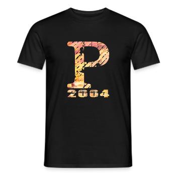 P 2004 Name Year of Birth Gift - Men's T-Shirt - black - Front - AI Model Male 178 light (178cm)