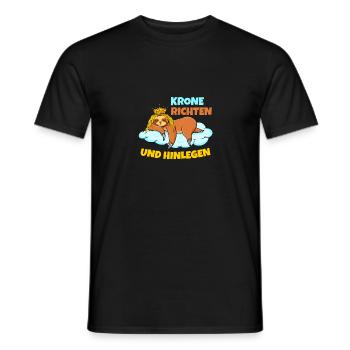 Faultier mit Krone Design für Faulenzer - Männer T-Shirt - Schwarz - Vorne - AI Model Male 178 light (178cm)
