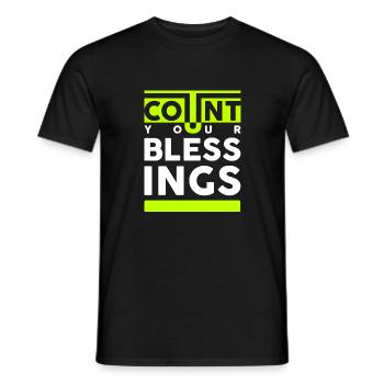 Count your blessings. Count your blessings - Men's T-Shirt - black - Front - AI Model Male 178 light (178cm)