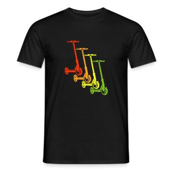 E-Scooter E-Roller Scooter - Männer T-Shirt - Schwarz - Vorne - AI Model Male 178 light (178cm)