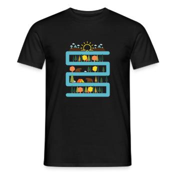 Adventure Travel Hiking Mountain - Men's T-Shirt - black - Front - AI Model Male 178 light (178cm)