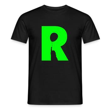 Illusion d’optique art psychédélique rétro formes R - T-shirt homme - noir - Devant - AI Model Male 178 light (178cm)