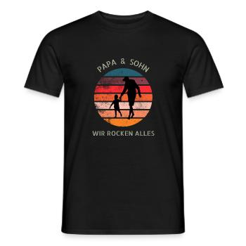 Papa und Sohn Wir rocken alles 3 - Männer T-Shirt - Schwarz - Vorne - AI Model Male 178 light (178cm)