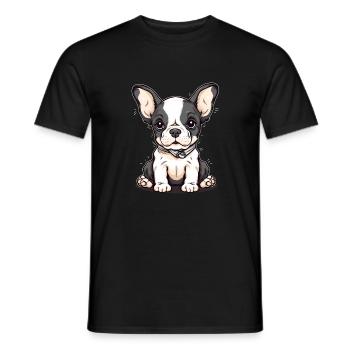 Chiot mignon - T-shirt homme - noir - Devant - AI Model Male 178 light (178cm)
