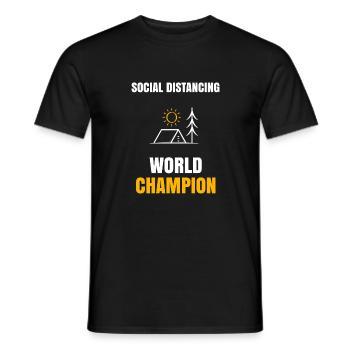 Lustige Sprüche für Camper beim Zelten - Männer T-Shirt - Schwarz - Vorne - AI Model Male 178 light (178cm)