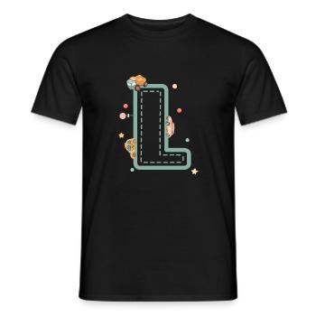 Buchstabe l Fahrzeug - personalisiertes Kindergeschenk - Männer T-Shirt - Schwarz - Vorne - AI Model Male 178 light (178cm)