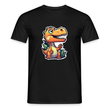 Karikatur-Dinosaurier - Männer T-Shirt - Schwarz - Vorne - AI Model Male 178 light (178cm)