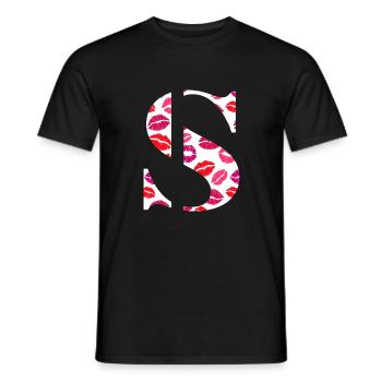 Letters s kisses - Men's T-Shirt - black - Front - AI Model Male 178 light (178cm)