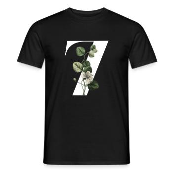 Nummer 7 Blumengrün -7. Blumengeburtstag - Männer T-Shirt - Schwarz - Vorne - AI Model Male 178 light (178cm)