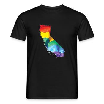 Californie (États-Unis) | Drapeau réel | LGBTQIA+ - T-shirt homme - noir - Devant - AI Model Male 178 light (178cm)