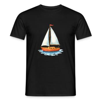 segelboot boot - Männer T-Shirt - Schwarz - Vorne - AI Model Male 178 light (178cm)