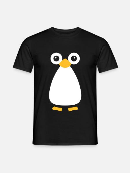 Cute Vector Penguin - Men's T-Shirt - black