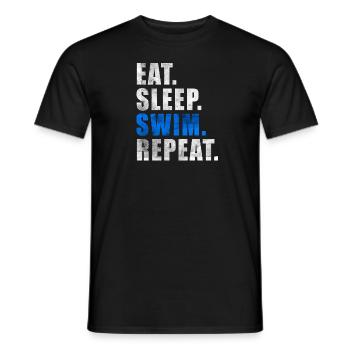 MANGER DORMIR NAGER RÉPÉTER Flotteur de sauvetage de natation - T-shirt homme - noir - Devant - AI Model Male 178 light (178cm)