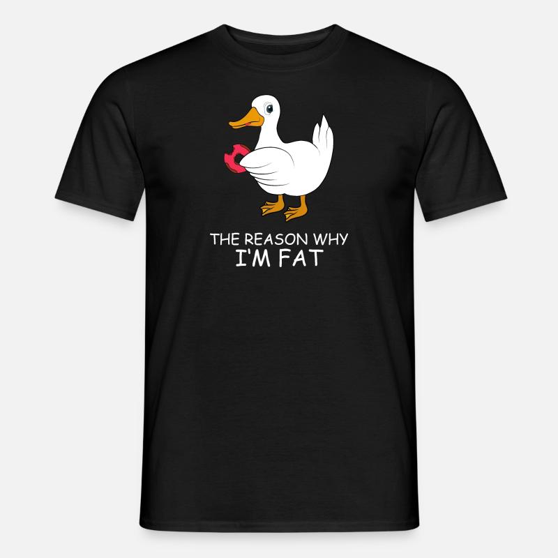 Ente mit Donut Spruch The reason why I'm fat - Männer T-Shirt - Schwarz