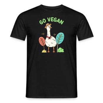 Goose design for proud vegans - Men's T-Shirt - black - Front - AI Model Male 178 light (178cm)