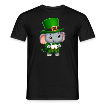 St. Patricks Day Elefant Grün - Männer T-Shirt - Schwarz - Vorne - AI Model Male 178 light (178cm)