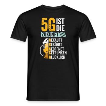 5G ist die Zukunft Biertrinker Bierliebhaber - Männer T-Shirt - Schwarz - Vorne - AI Model Male 178 light (178cm)