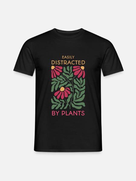 Easily Distracted By Plants - Men's T-Shirt - black