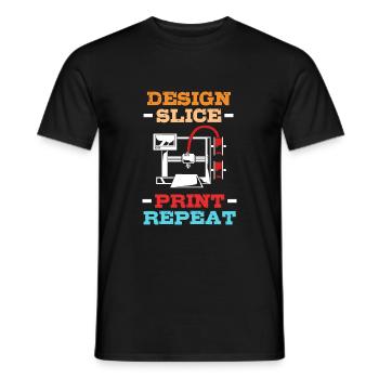 3D Printing - Men's T-Shirt - black - Front - AI Model Male 178 light (178cm)
