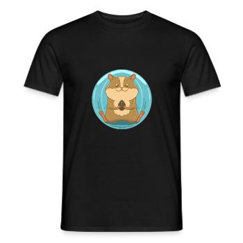 Hamster with nut - Men's T-Shirt - black - Front - AI Model Male 178 light (178cm)