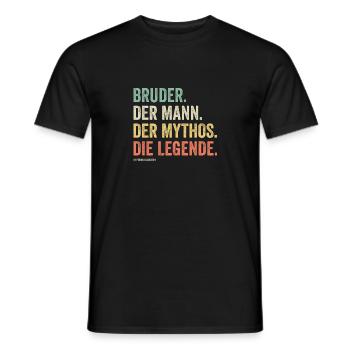 Bruder - Mann Mythos Legende Pseudo Collection - Männer T-Shirt - Schwarz - Vorne - AI Model Male 178 light (178cm)