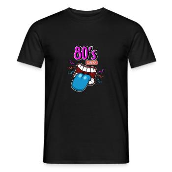 80s forever 80s symbol gift - Men's T-Shirt - black - Front - AI Model Male 178 light (178cm)
