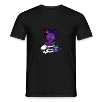 Witch Cat. Pet lovers poison - Men's T-Shirt - black - Front - AI Model Male 178 light (178cm)