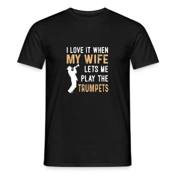 Play the Trumpet Musicians Gift - Men's T-Shirt - black - Front - AI Model Male 178 light (178cm)
