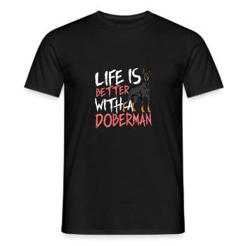 Better with Doberman dog parent. Gift - Men's T-Shirt - black - Front - AI Model Male 178 light (178cm)