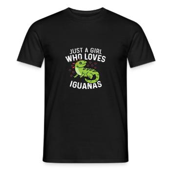 Girl loves Iguana's wildlife biologist poison - Men's T-Shirt - black - Front - AI Model Male 178 light (178cm)