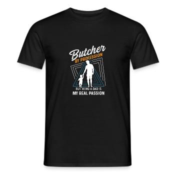 Real Passion Loving Father Gift - Men's T-Shirt - black - Front - AI Model Male 178 light (178cm)