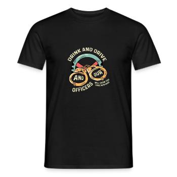 Trinken und Fahren Streifenpolizist Geschenk - Männer T-Shirt - Schwarz - Vorne - AI Model Male 178 light (178cm)
