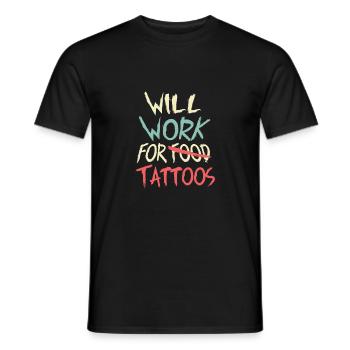 Work for Tattoos Tattoo Artist Gift - Men's T-Shirt - black - Front - AI Model Male 178 light (178cm)