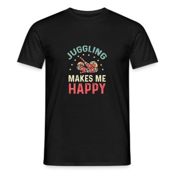 Jonglieren macht mich glücklich Akrobat Geschenk - Männer T-Shirt - Schwarz - Vorne - AI Model Male 178 light (178cm)