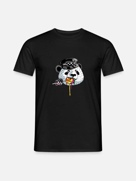 Panda Cop Policeman Poison - Men's T-Shirt - black