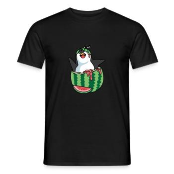 Melon Penguin Fruit Merchant Gift - Men's T-Shirt - black - Front - AI Model Male 178 light (178cm)