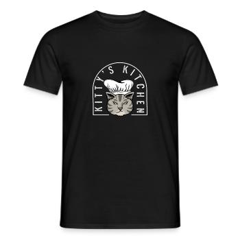Kitty's Kitchen Cat Mama Gift - Men's T-Shirt - black - Front - AI Model Male 178 light (178cm)