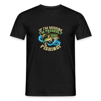 Probably Fishing Senior Captain Gift - Men's T-Shirt - black - Front - AI Model Male 178 light (178cm)