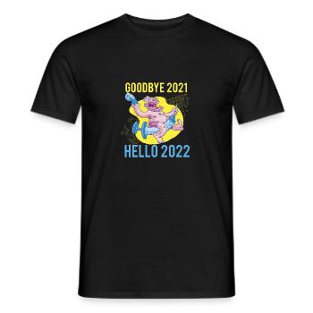 Goodbye 2021 Hello 2022 Happy New Year - Men's T-Shirt - black - Front - AI Model Male 178 light (178cm)