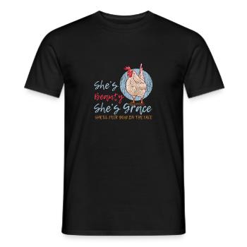 Chicken lover Shes Beauty Funny quote Shes Gr - Men's T-Shirt - black - Front - AI Model Male 178 light (178cm)